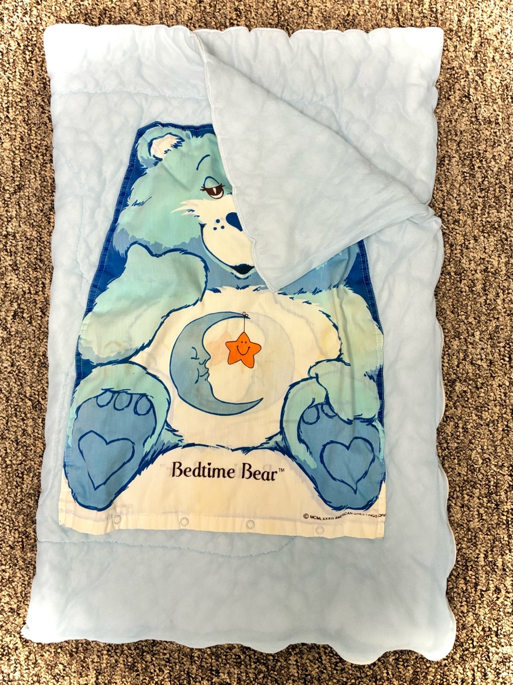 Care Bears™️ Bedtime Bear Snoozle™️  sleeping bag/blanket/pillow toy 1983